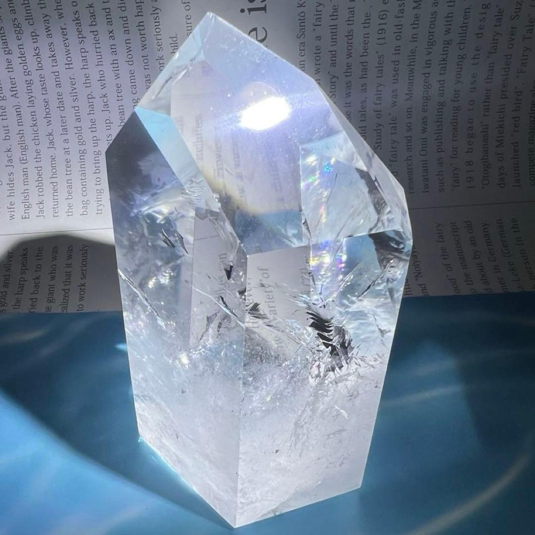 ✳️✨超極上の透明度と煌めき✨レインボー 水晶 ポイント 六角柱 天然石 原石