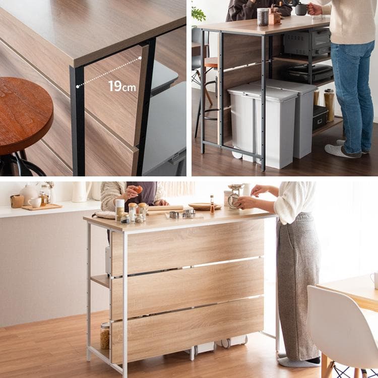 キッチンカウンターテーブル サルース ホワイト [6061]