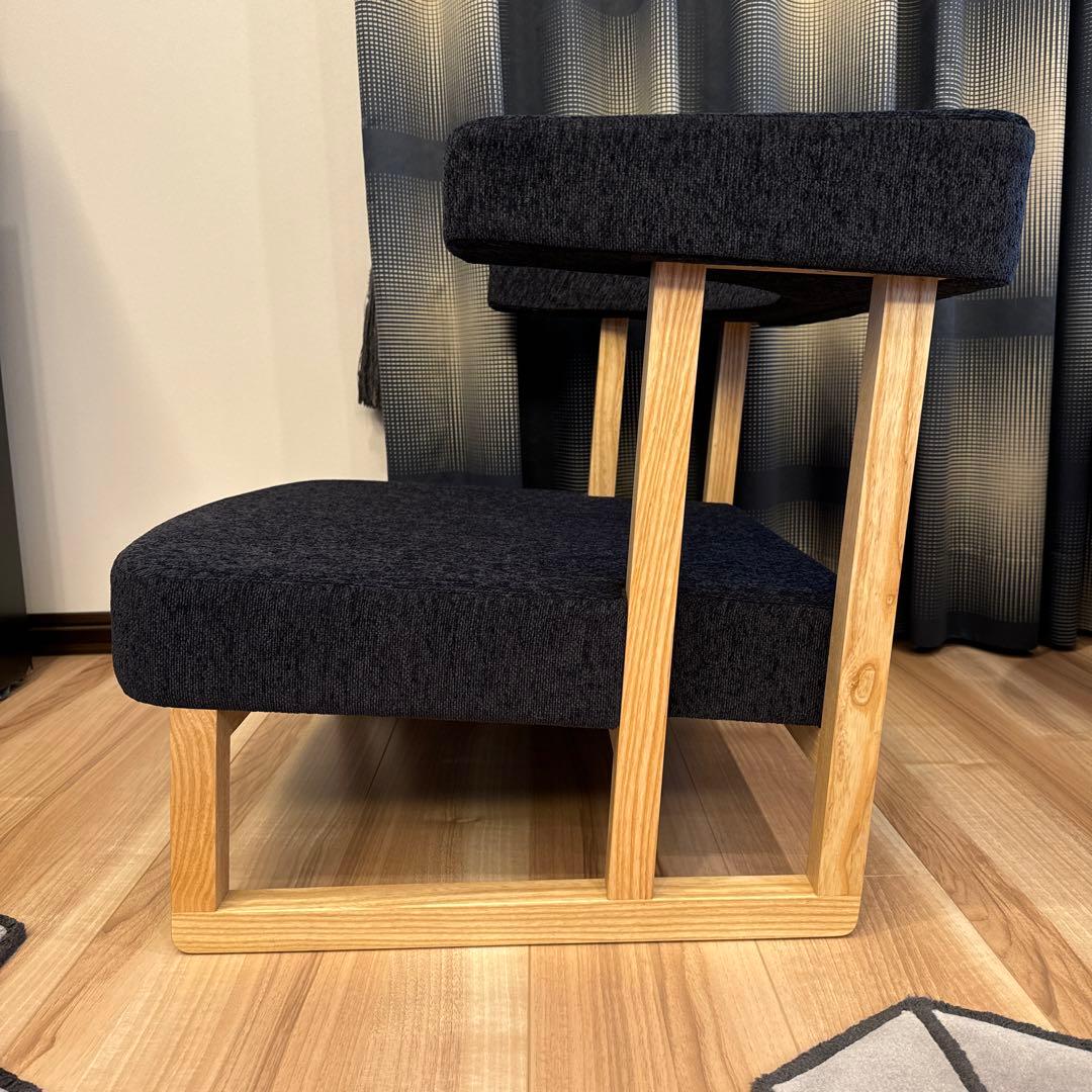 コ助ラウンジチェア オーダーメイド イス 低め 黒 ブラック