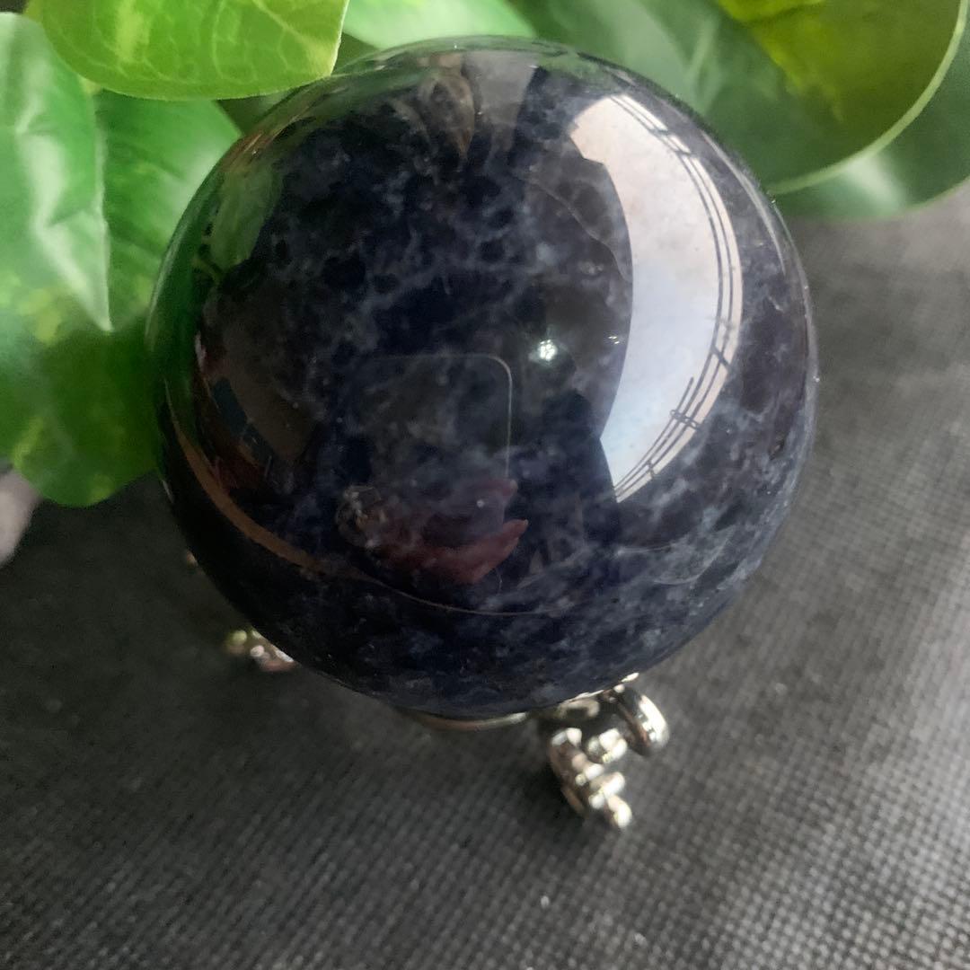 アイオライトスフィア約56mm コーディエライト　深い菫色