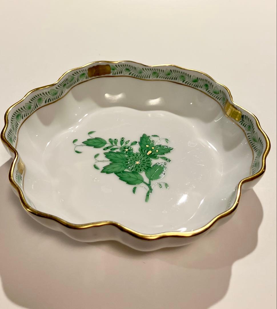 ヘレンド　herend アポニーグリーン　クッキーディッシュ　ハンガリー