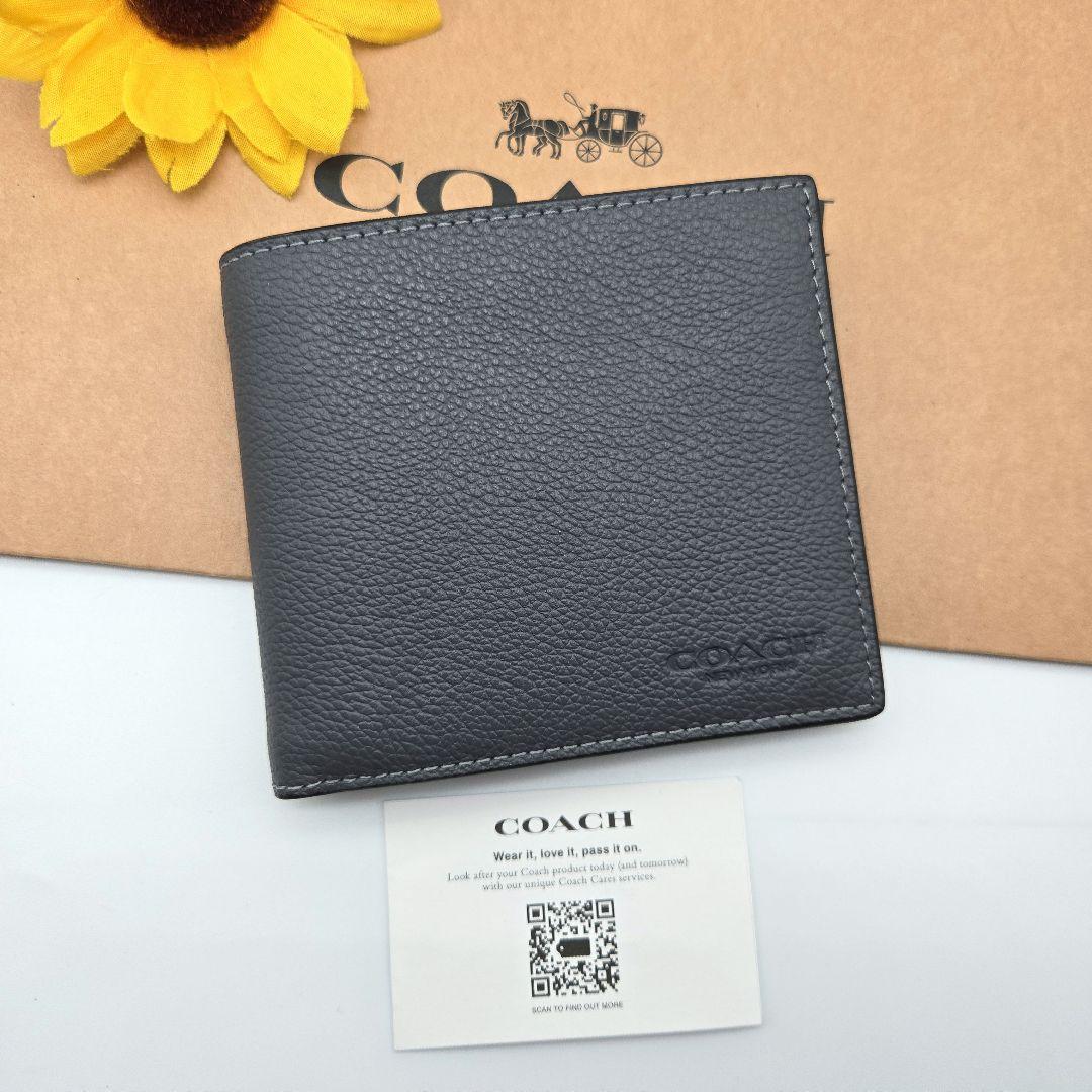COACH 折り財布 新品 グレー 最新作 お札入れ 小銭入れ