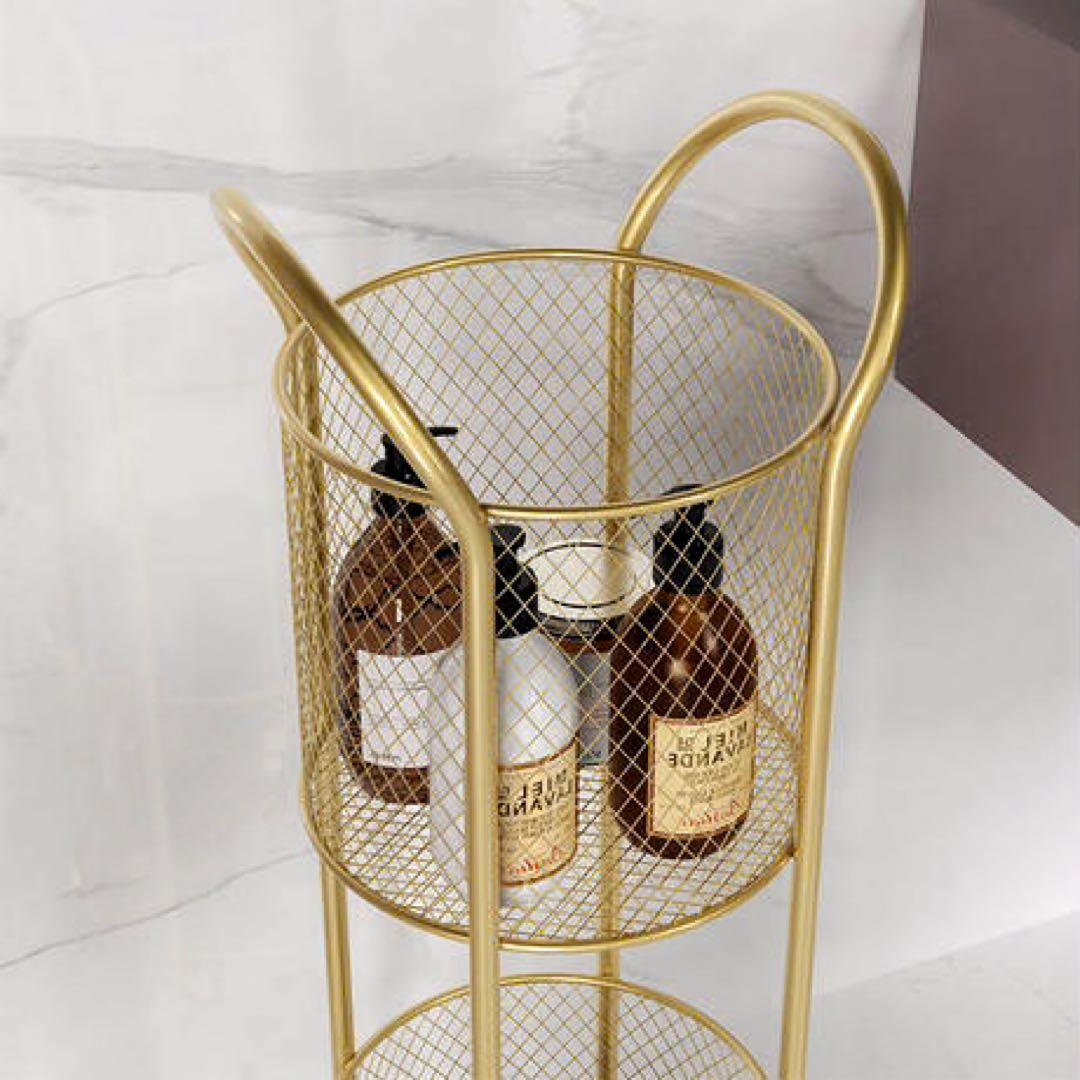 バスケットワゴン　ゴールド