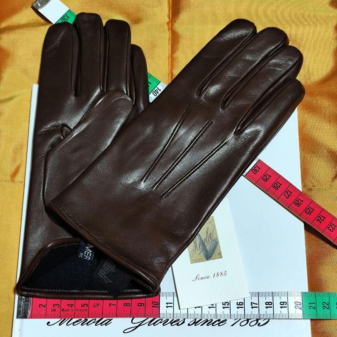 メローラ ナッパ ミンク色茶色1 カシミア黒 革手袋 グローブ MEROLA
