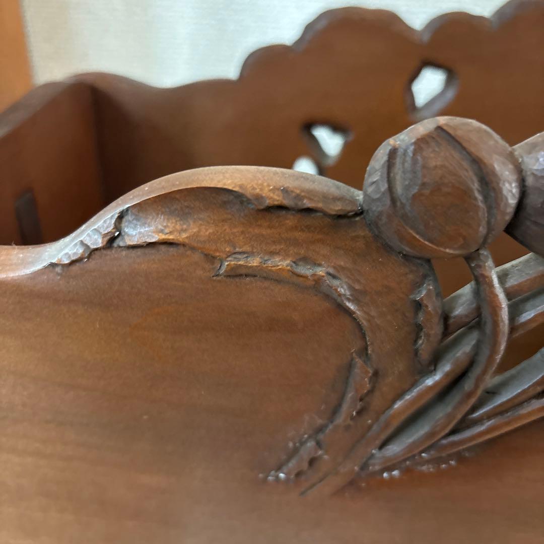 鎌倉彫マガジンラック　手作り作品　渡辺一生