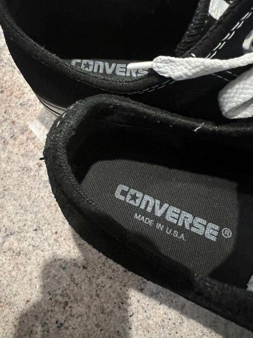 希少93年 CONVERSE スウェード ブラックUSA製 藤原ヒロシ US8