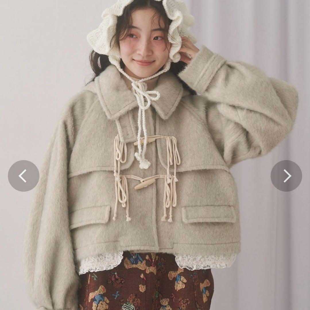 メリージェニー milk shaggy ダッフルコート グリーン アウター