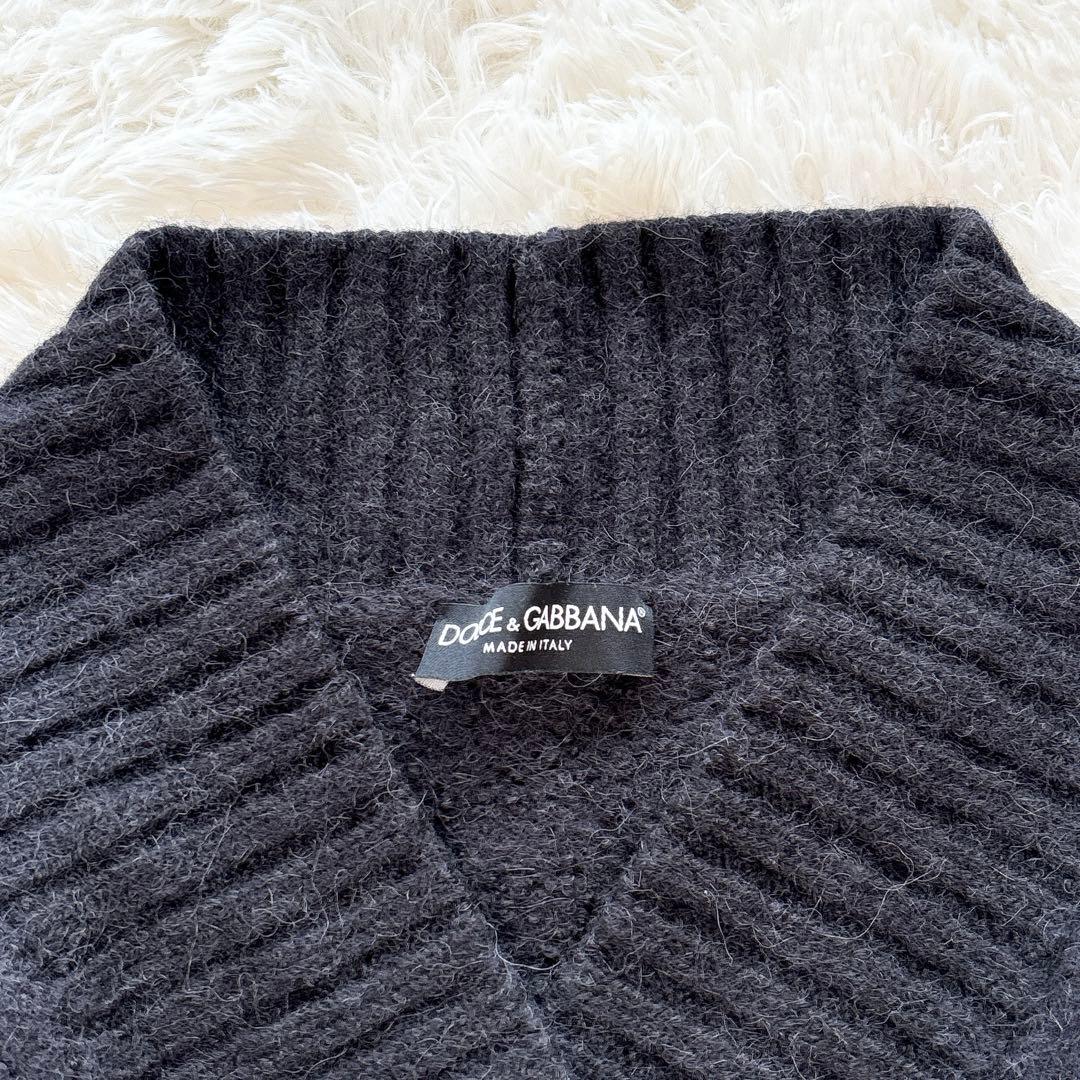 美品✨ドルチェ＆ガッバーナ　アルパカ100% Vネック　五部袖セーター　グレー