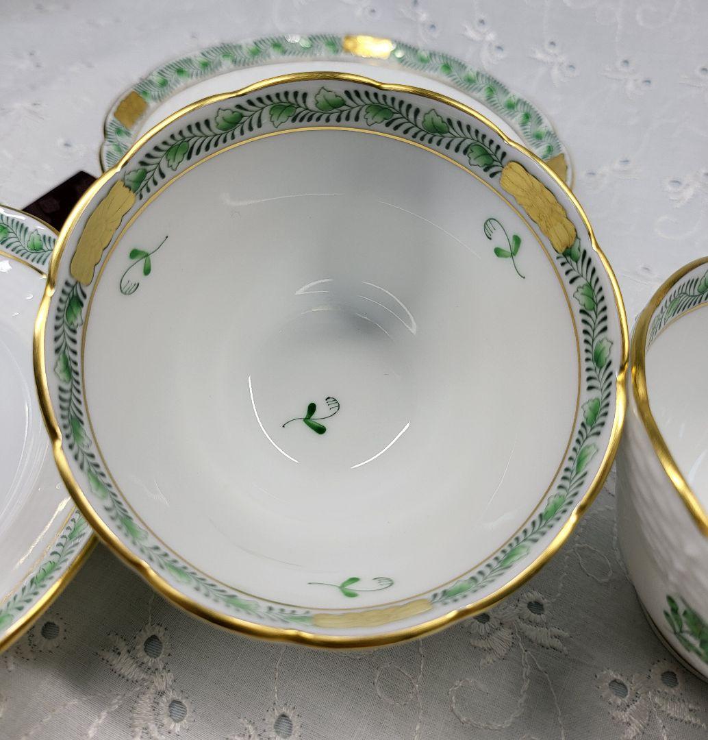 未使用近✨ヘレンド アポニーグリーン オリエンタル カップ ジャパニーズ 湯呑み