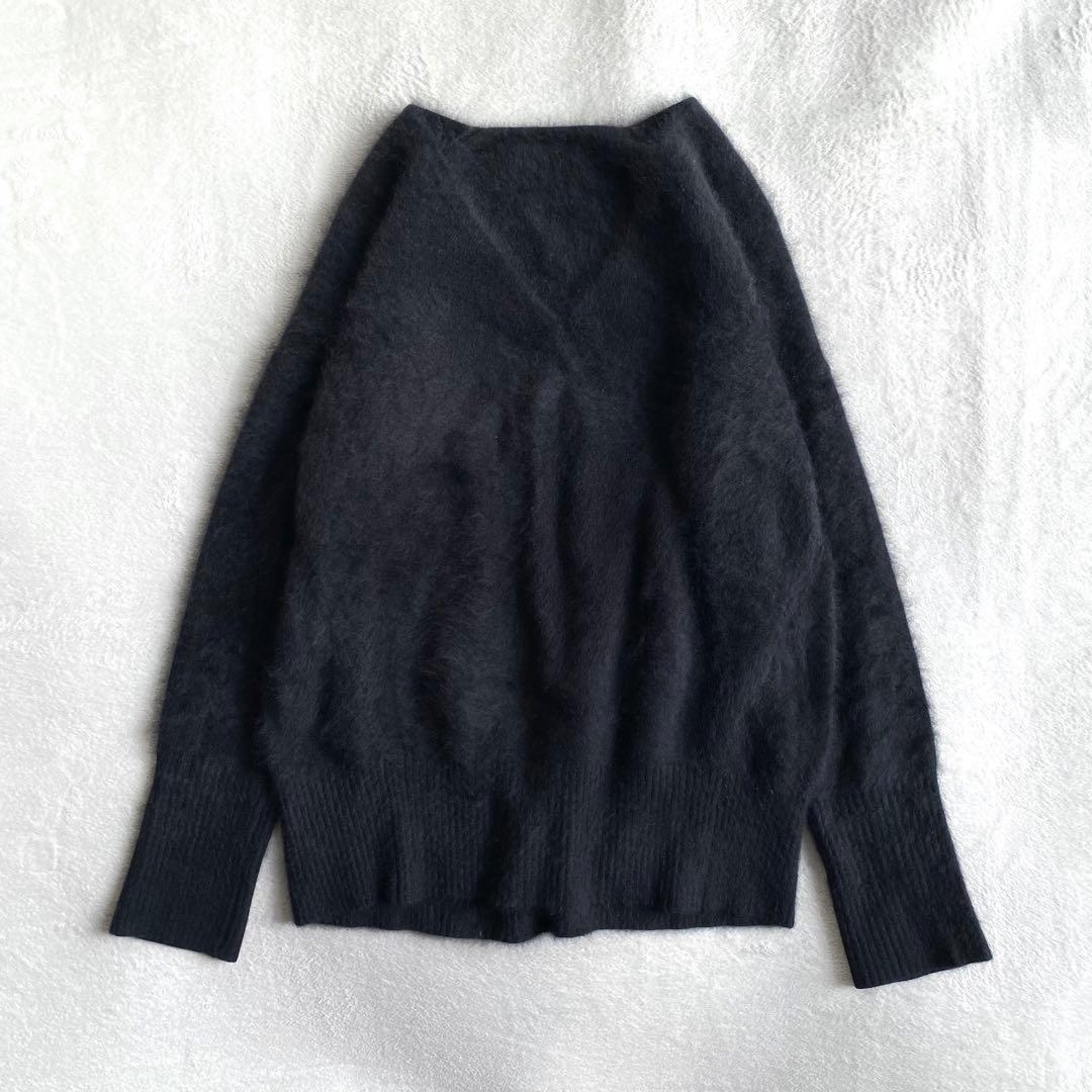 【美品✨】Deuxieme Classe ふわふわ　シャギーVネックニット　黒