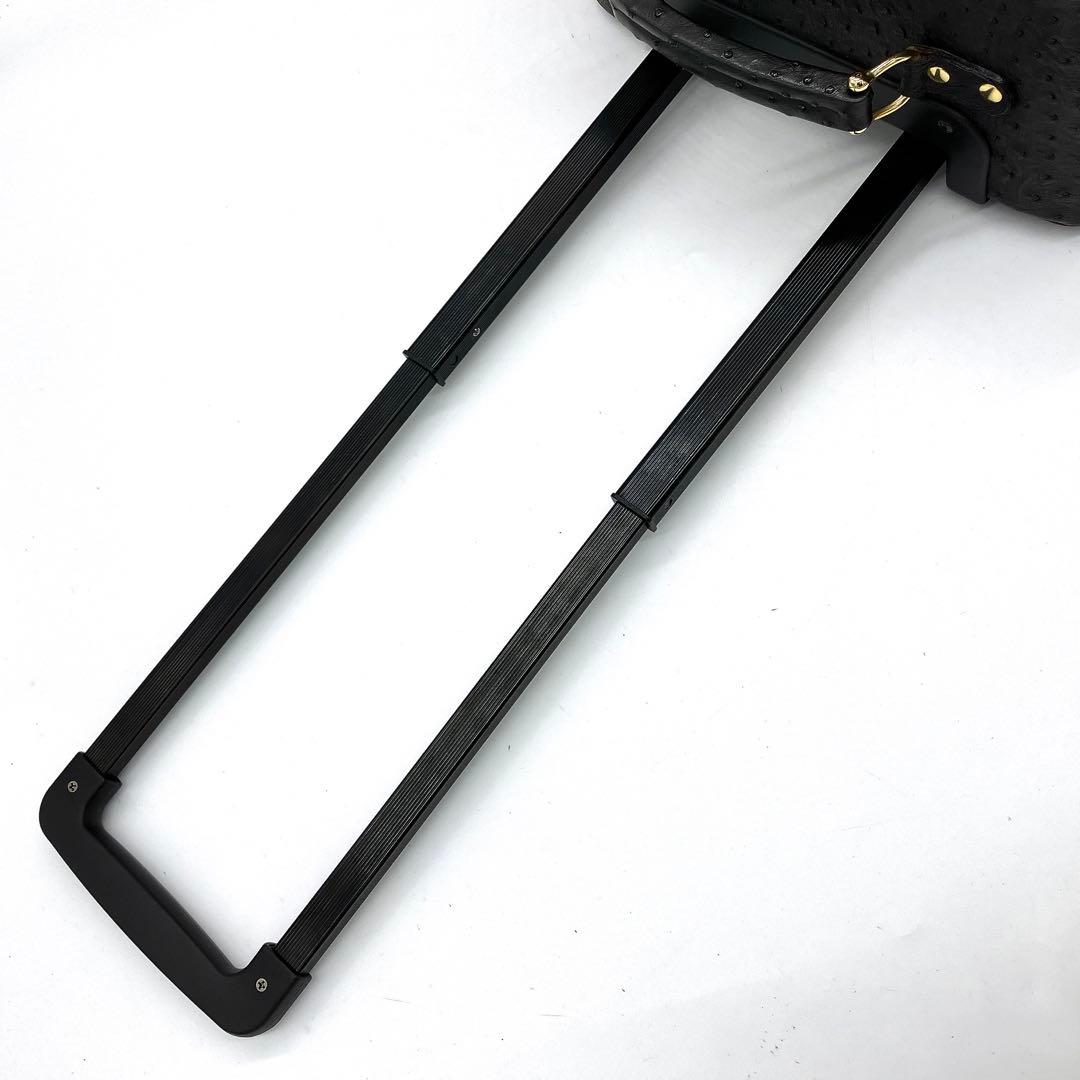 【オーストリッチ本革】JARDIN DES SACS キャリーケース　ブラック.