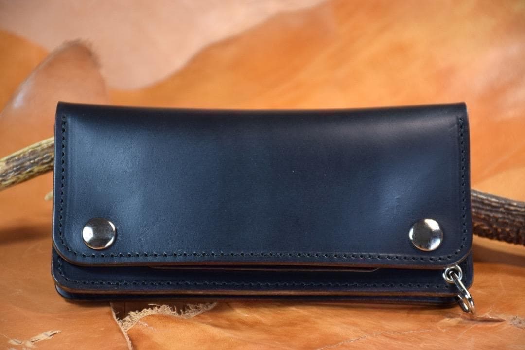 トラッカーウォレット MARYAM社　馬革 　ホースバット　茶芯　黒