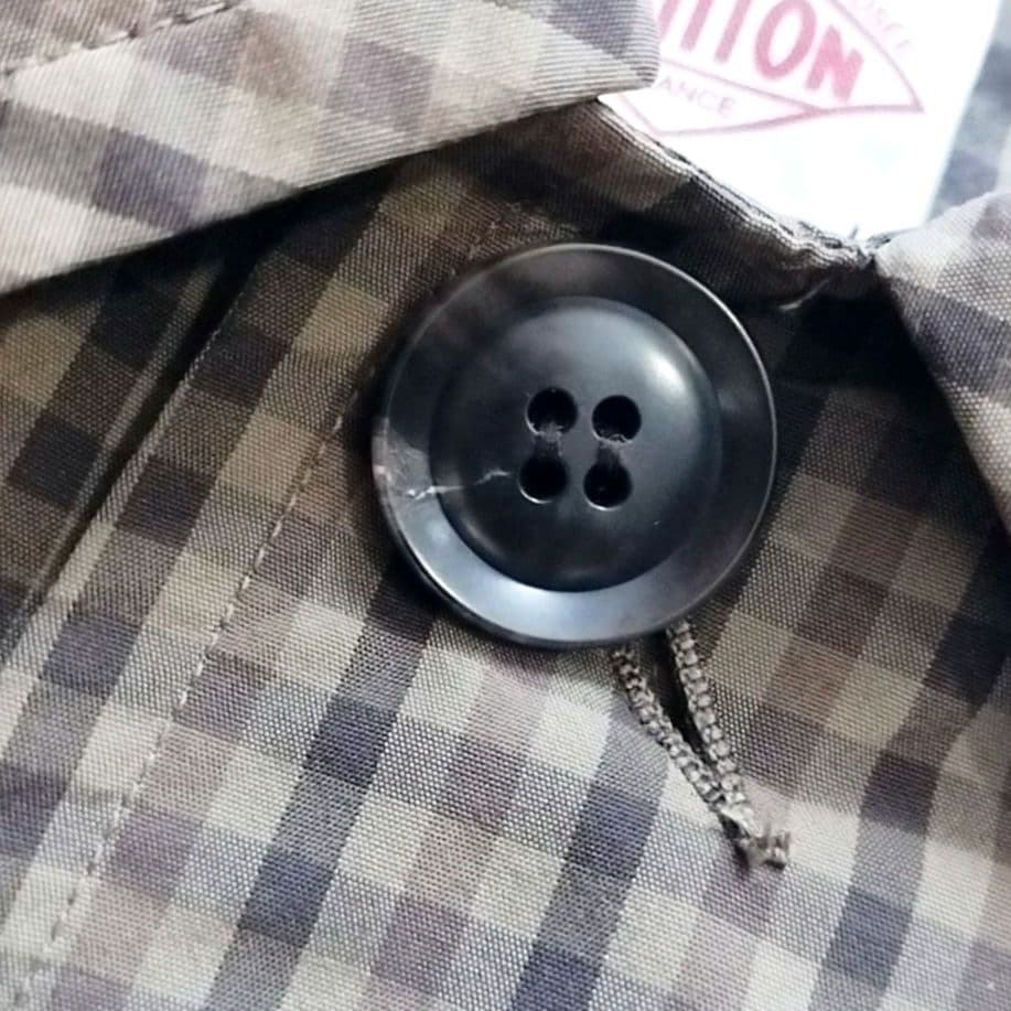DANTON✨️ナイロン タフタ ステンカラー コートチェック柄