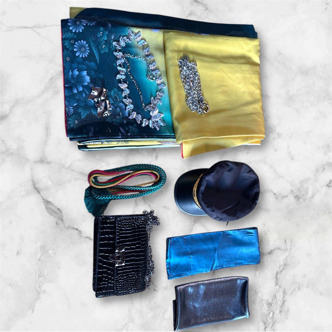 山本寛斎 ファーショール付き イエローグリーン 振袖 フルセット