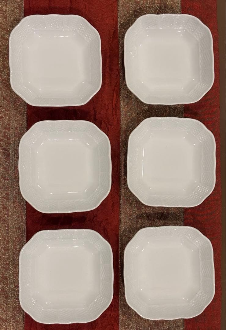 新品　リチャードジノリ　ベッキオホワイト　スクエア　12cm ６客セット