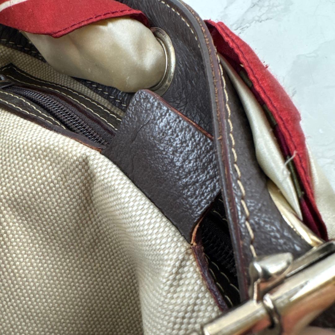 GUCCI グッチ スカーフ GG柄ジャガード×本革 レザー トートバッグ