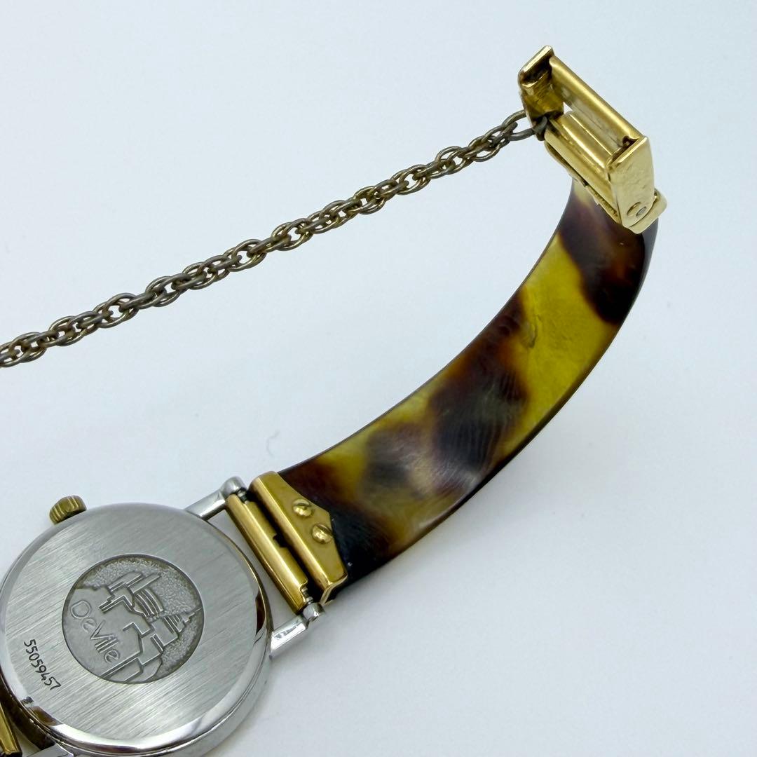 【稼働 新品電池】オメガ デヴィル べっ甲 レディース 腕