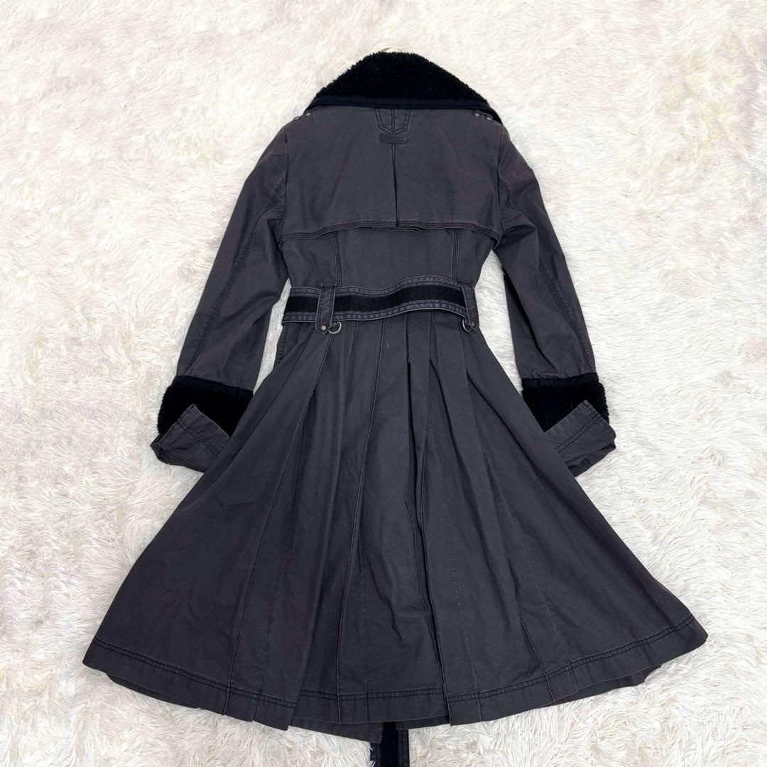 【極美品✴︎】バーバリーブルーレーベル ナポレオンコート ボア グレー Mサイズ