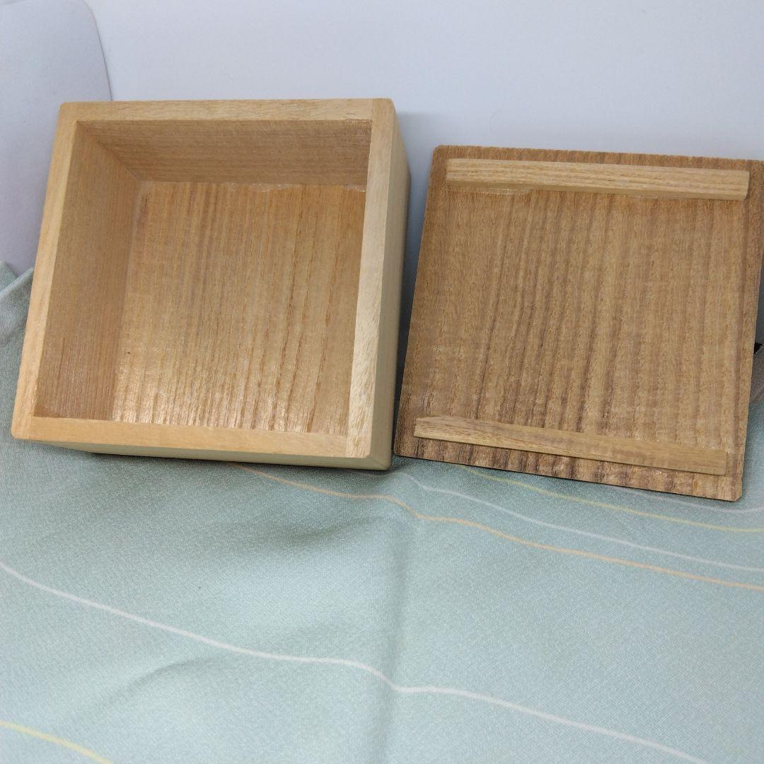 芦鷺絵 色紙型 桐 香合 田原靖斎作 共箱 茶道具