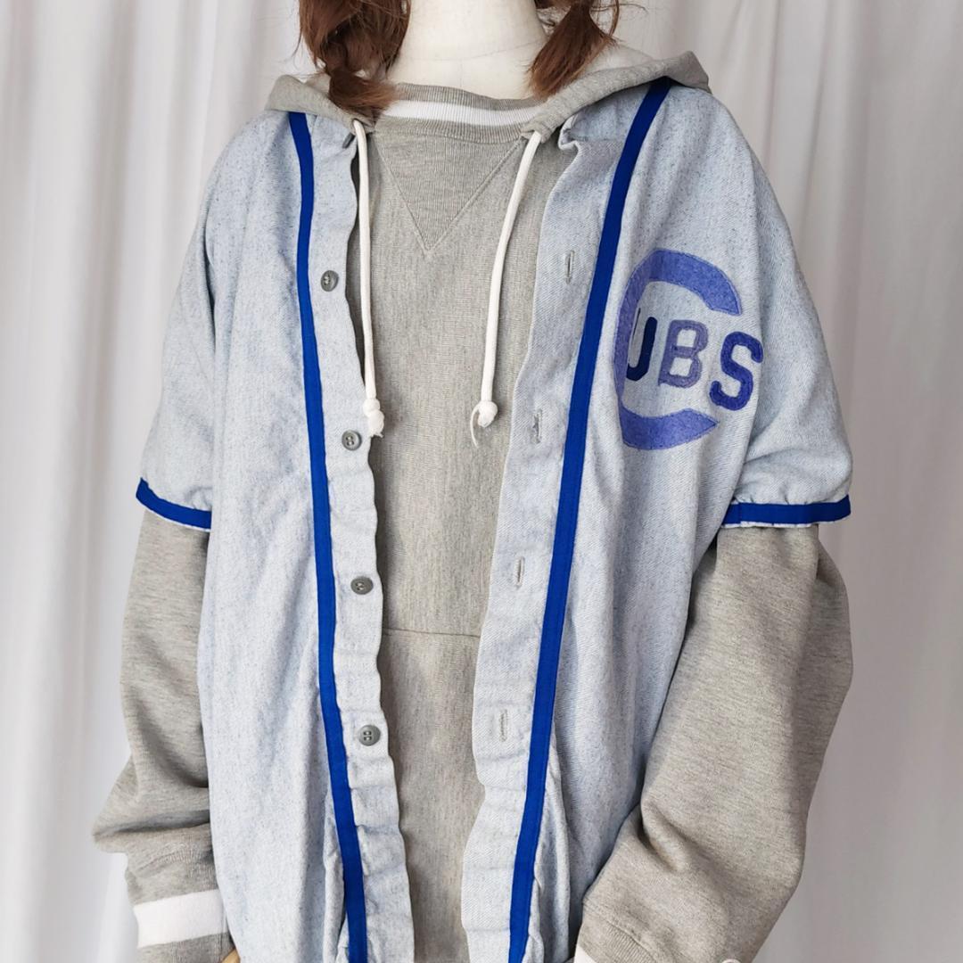 60s used L相当/MLB シカゴカブス CUBS ベースボールシャツ