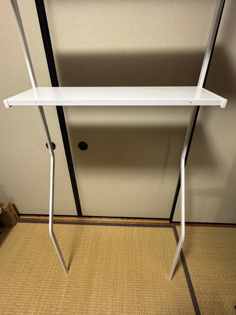 山崎実業　立て掛け ランドリーシェルフ ホワイト 約W75×D48×H190cm