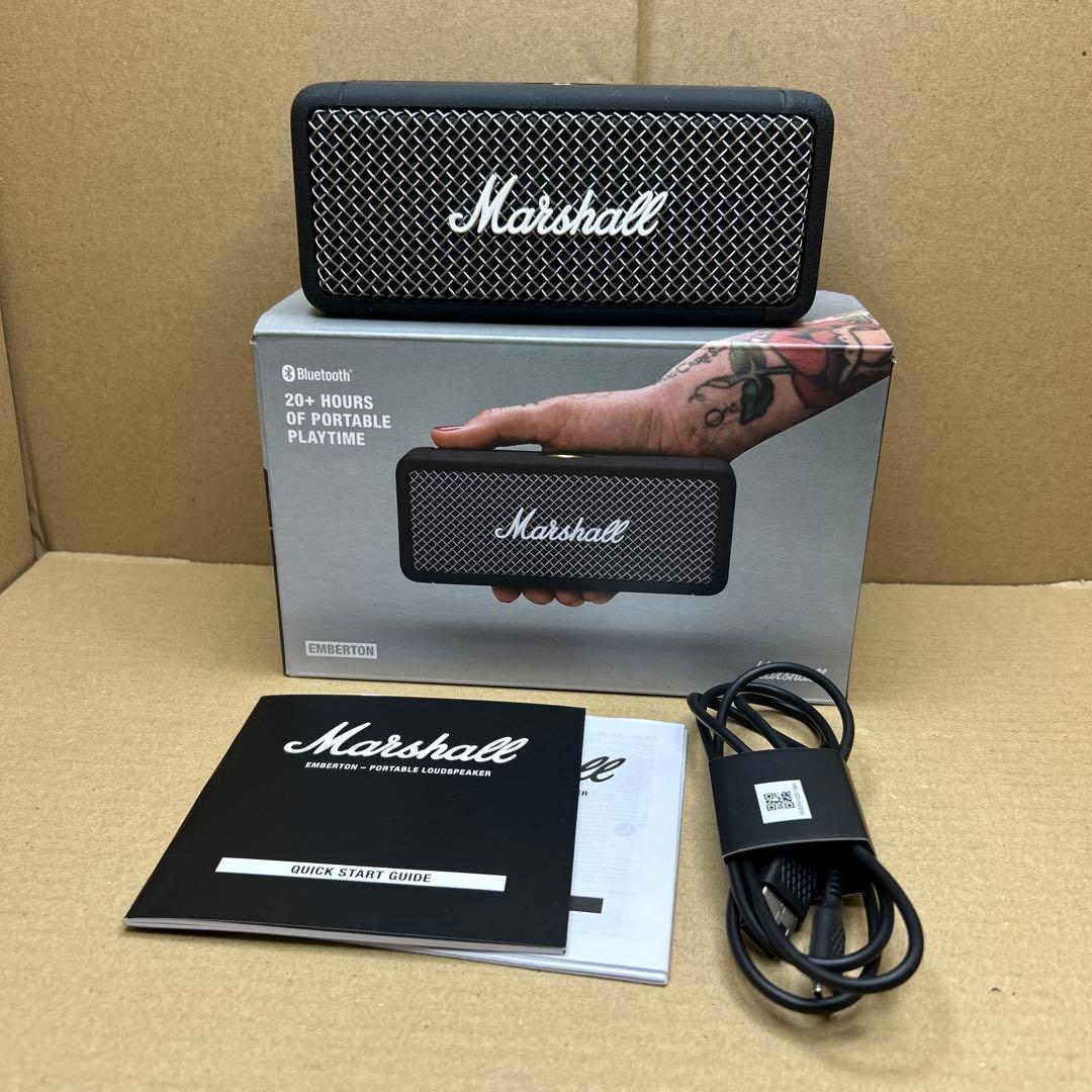 Marshall ワイヤレスポータブル防水スピーカー Emberton ブラック