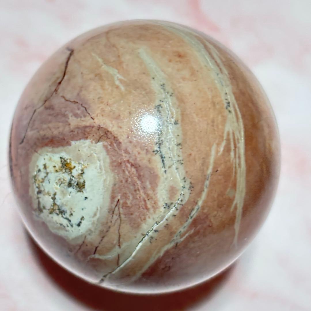 ピクチャージャスパー　ピンク系　スフィア　高品質　ハイグレード