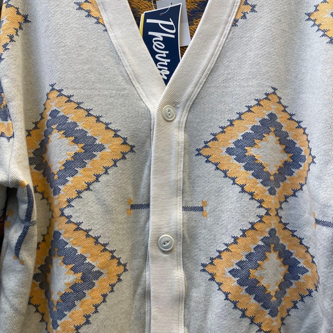 フェローズ PHERROW’S コットンジャガードカーディガン　サイズXL