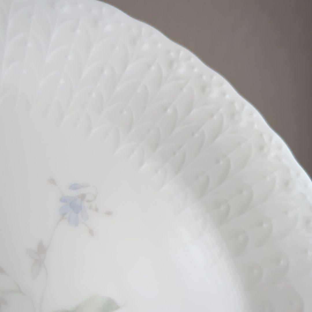 ナルミ　シルキーホワイト　エイプリルローズ　ディナープレート皿　27cm 5枚