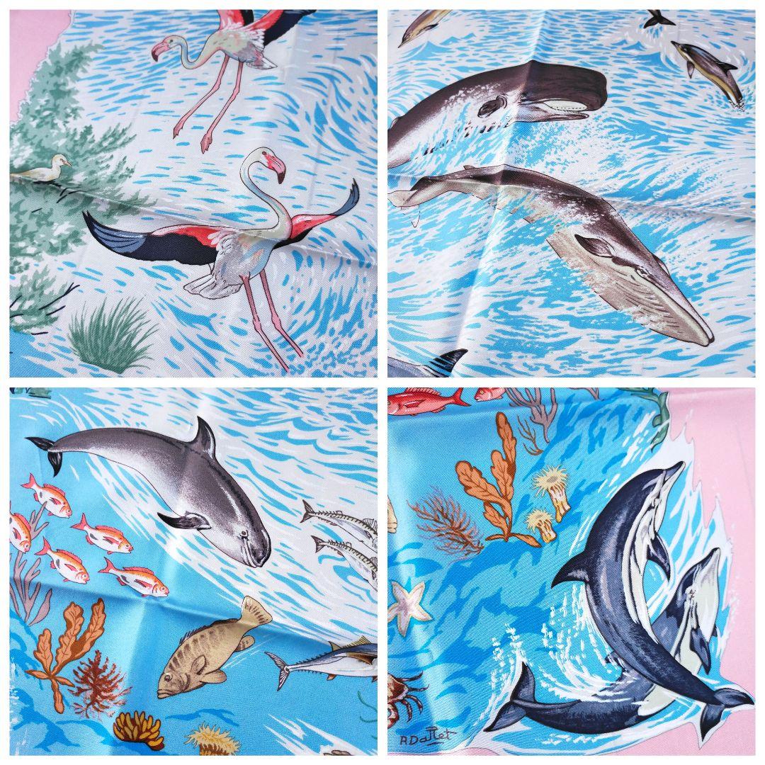 ☘️展示品 新品未使用☘️ HERMES　地中海の貴重な生命 カレ90 ピンク