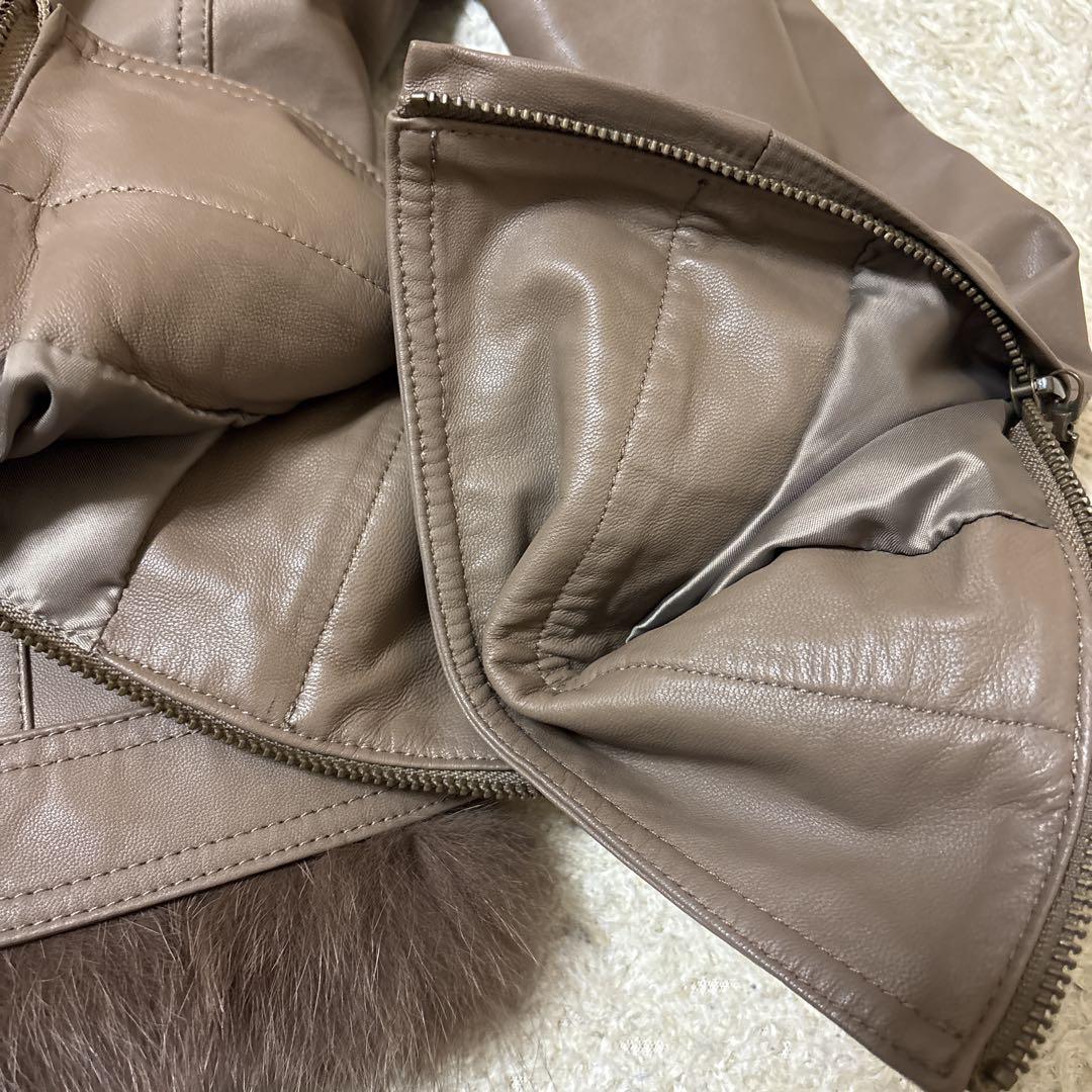 はなみん　Cara ラムレザージャケット ファーダウンベスト フォックス