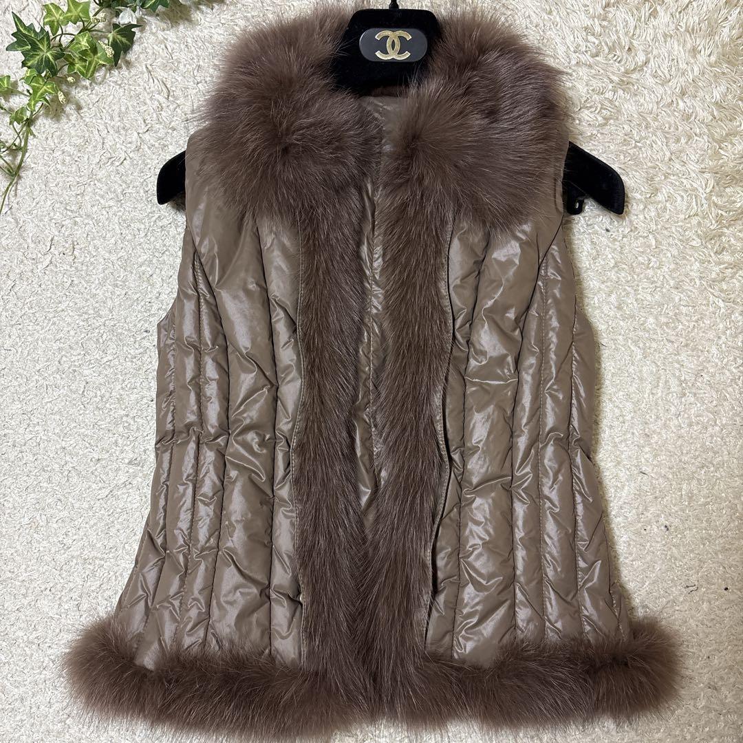 はなみん　Cara ラムレザージャケット ファーダウンベスト フォックス