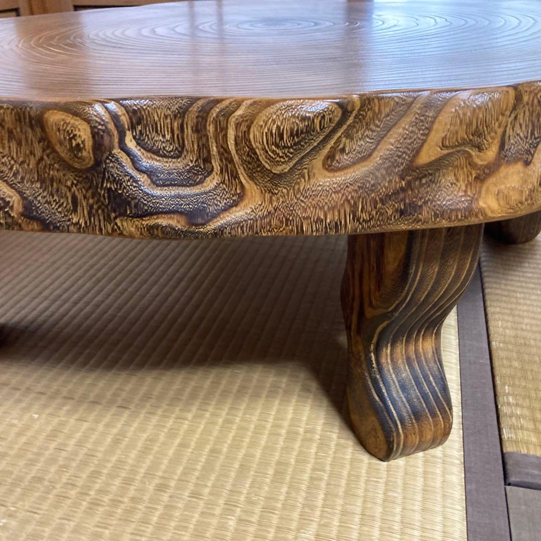 座卓 机 ローテーブル ちゃぶ台 年輪 木目 木製 和風 和室 家具 レトロ