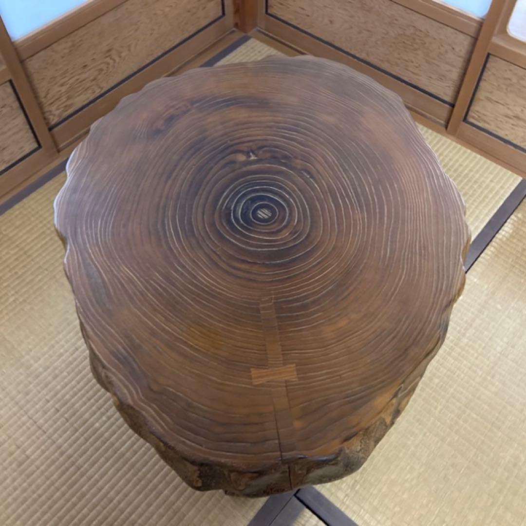 座卓 机 ローテーブル ちゃぶ台 年輪 木目 木製 和風 和室 家具 レトロ