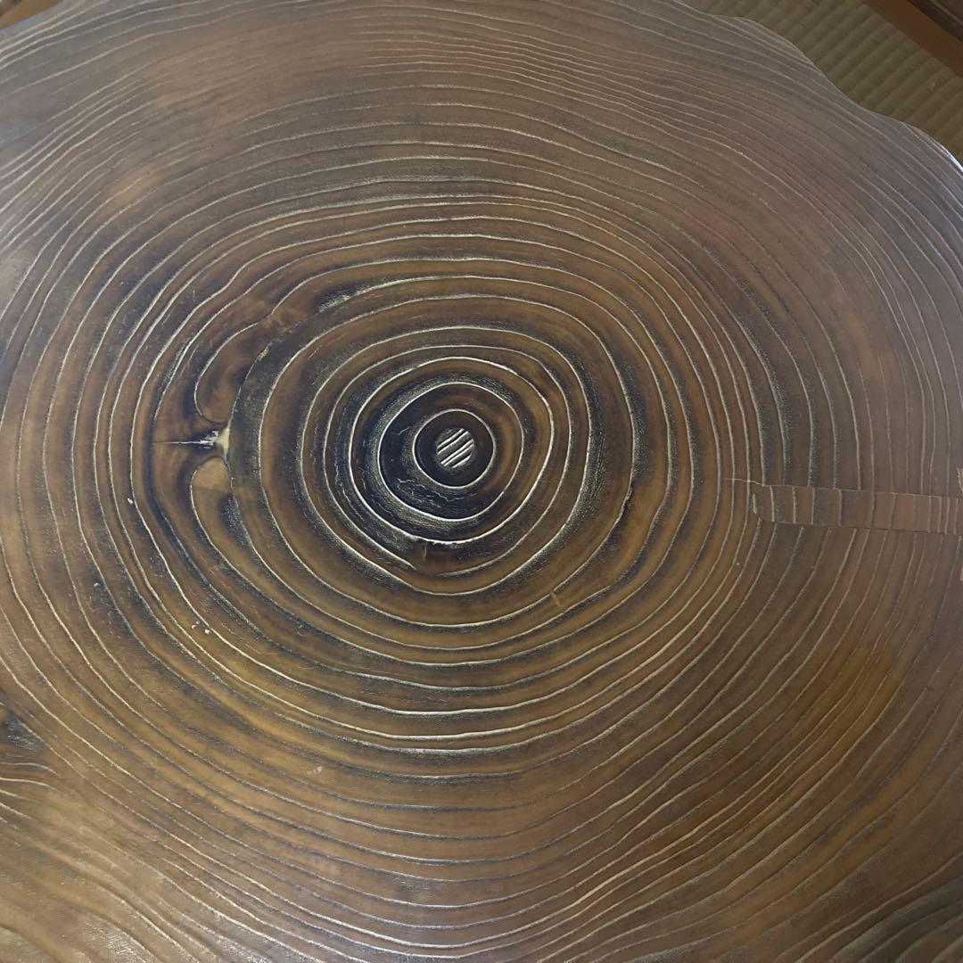 座卓 机 ローテーブル ちゃぶ台 年輪 木目 木製 和風 和室 家具 レトロ