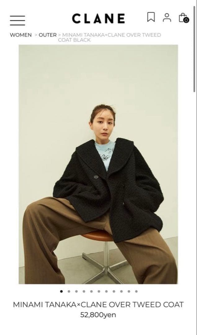 最終値下げMINAMI TANAKA×CLANE OVER ツイードコート 黒