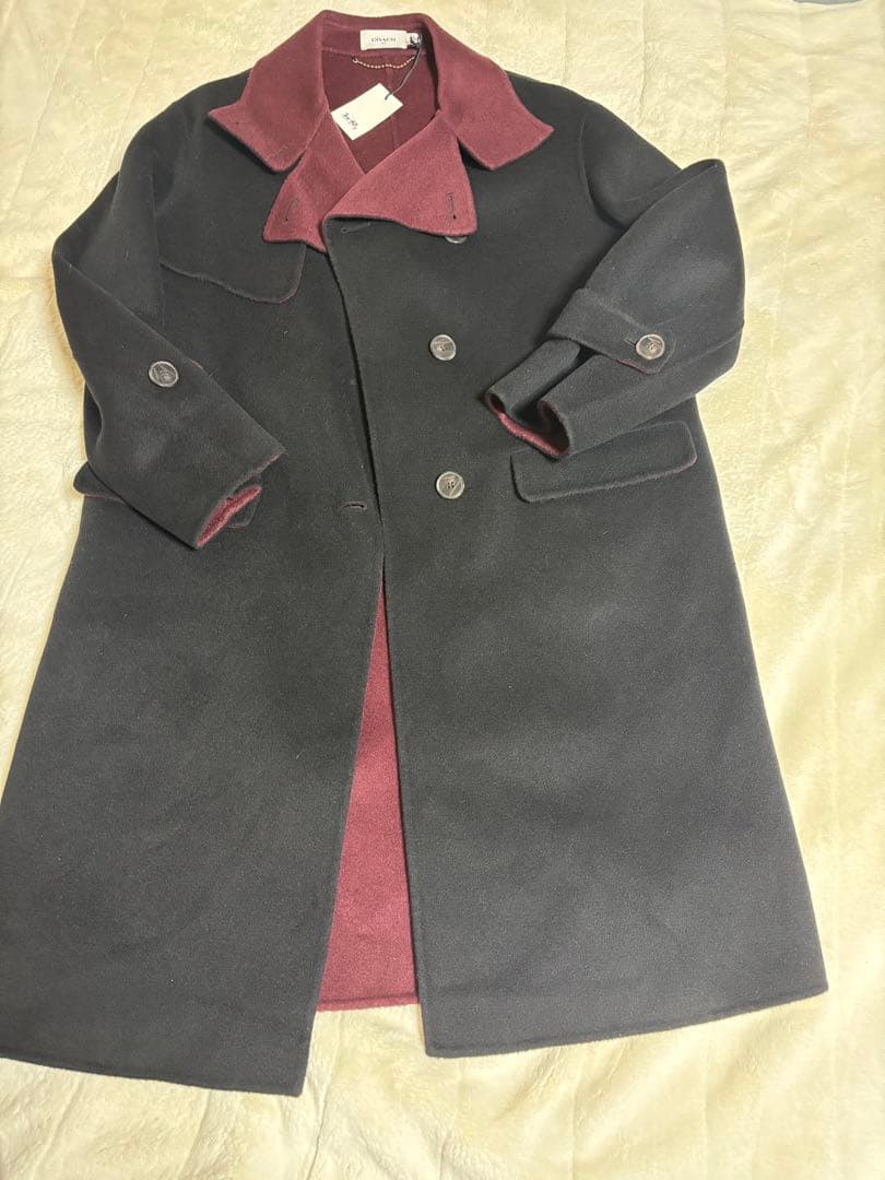 【sakura】COACH 黒 ワイン ロングコート
