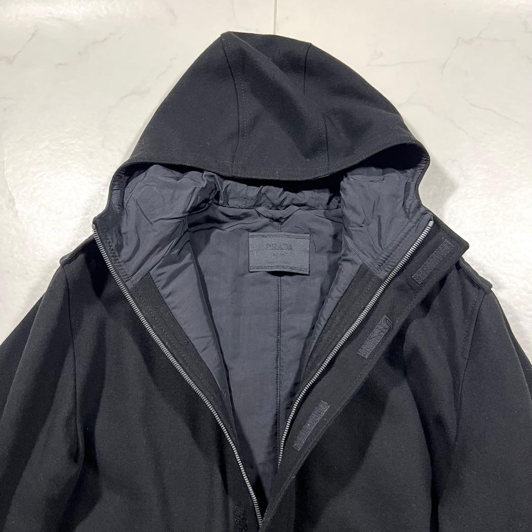 希少 PRADA アノラックパーカー ウール 50 XL archive 黒