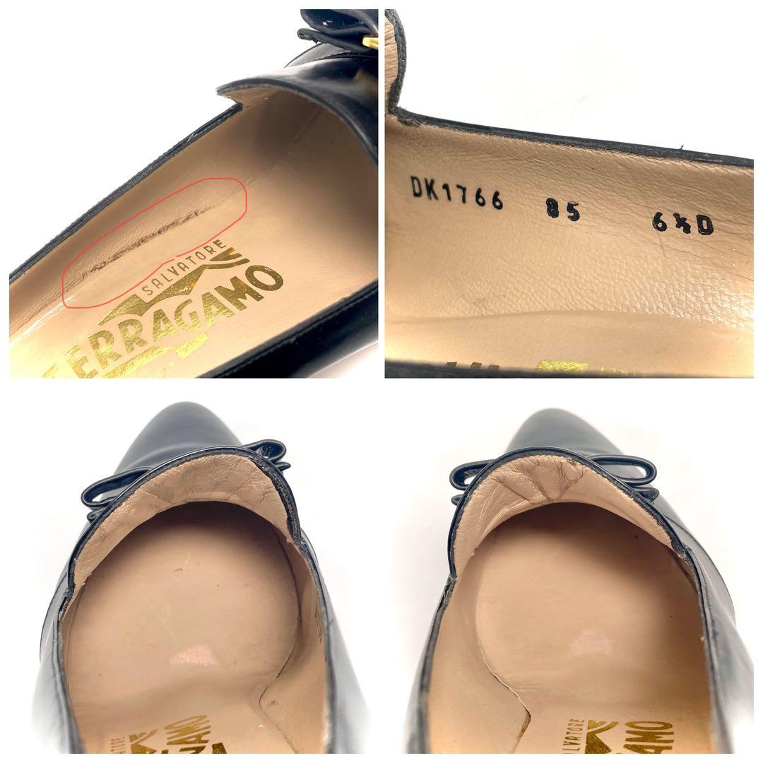 Ferragamo ヴァラリボン カーフレザー ポインテッドトゥ パンプス