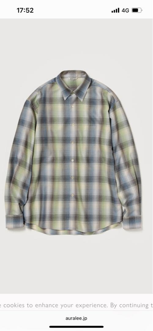 トップス AURALEE SUPER LIGHT WOOL CHECK SHIRT 4