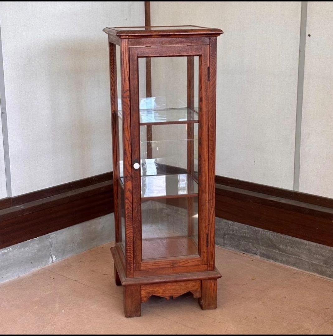 木製 ガラス製ディスプレイキャビネット アンティーク家具 ガラスケース