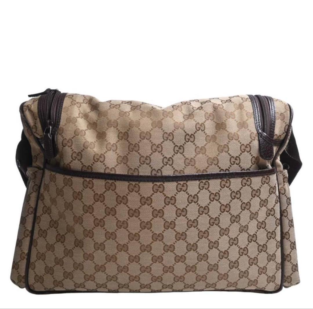 ラ*ア様 値下げ！極稀少！GUCCI ベージュ GGパターン マザーズバッグ