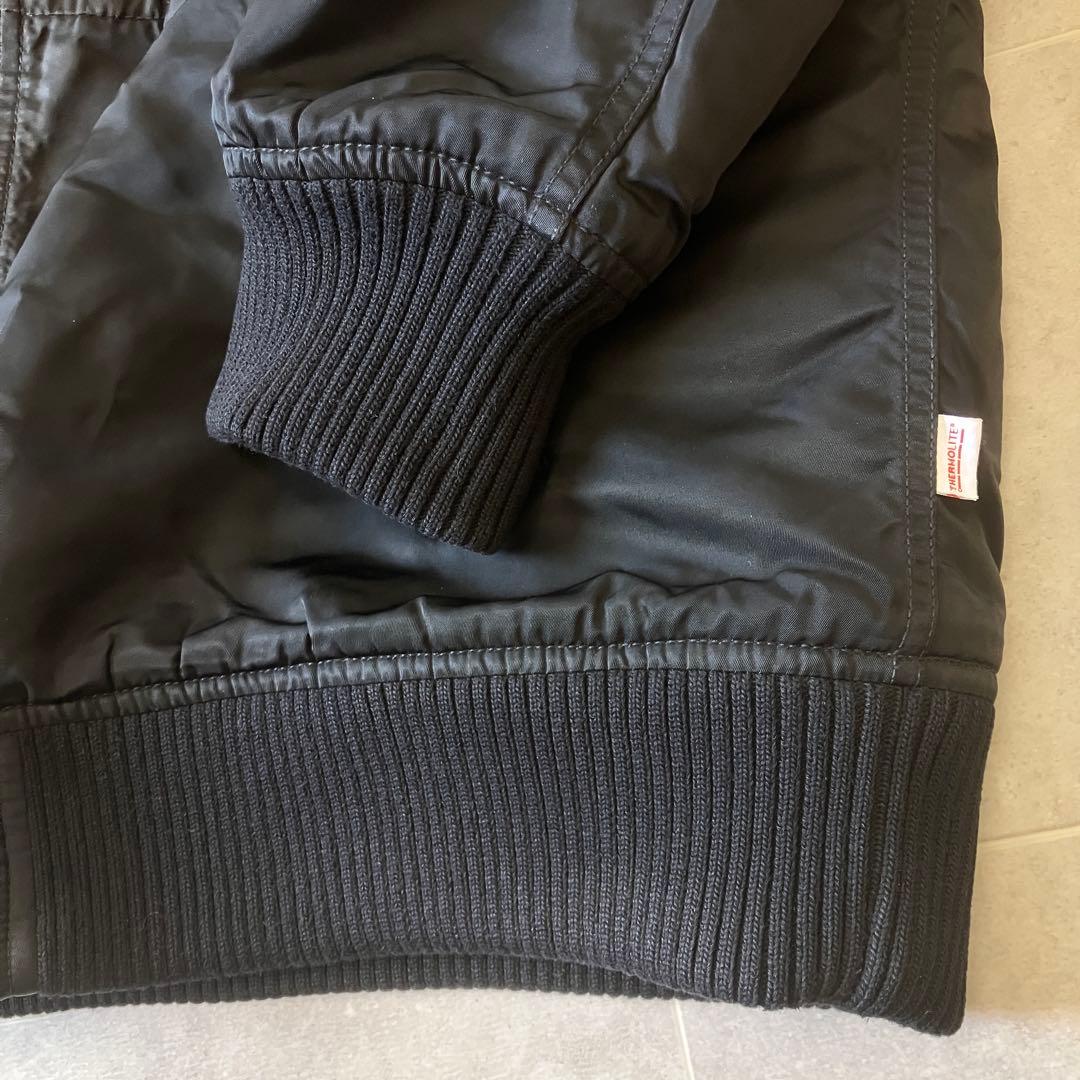 即完売サイズ ALPHA フード付フライトジャケット MA1 黒 3L