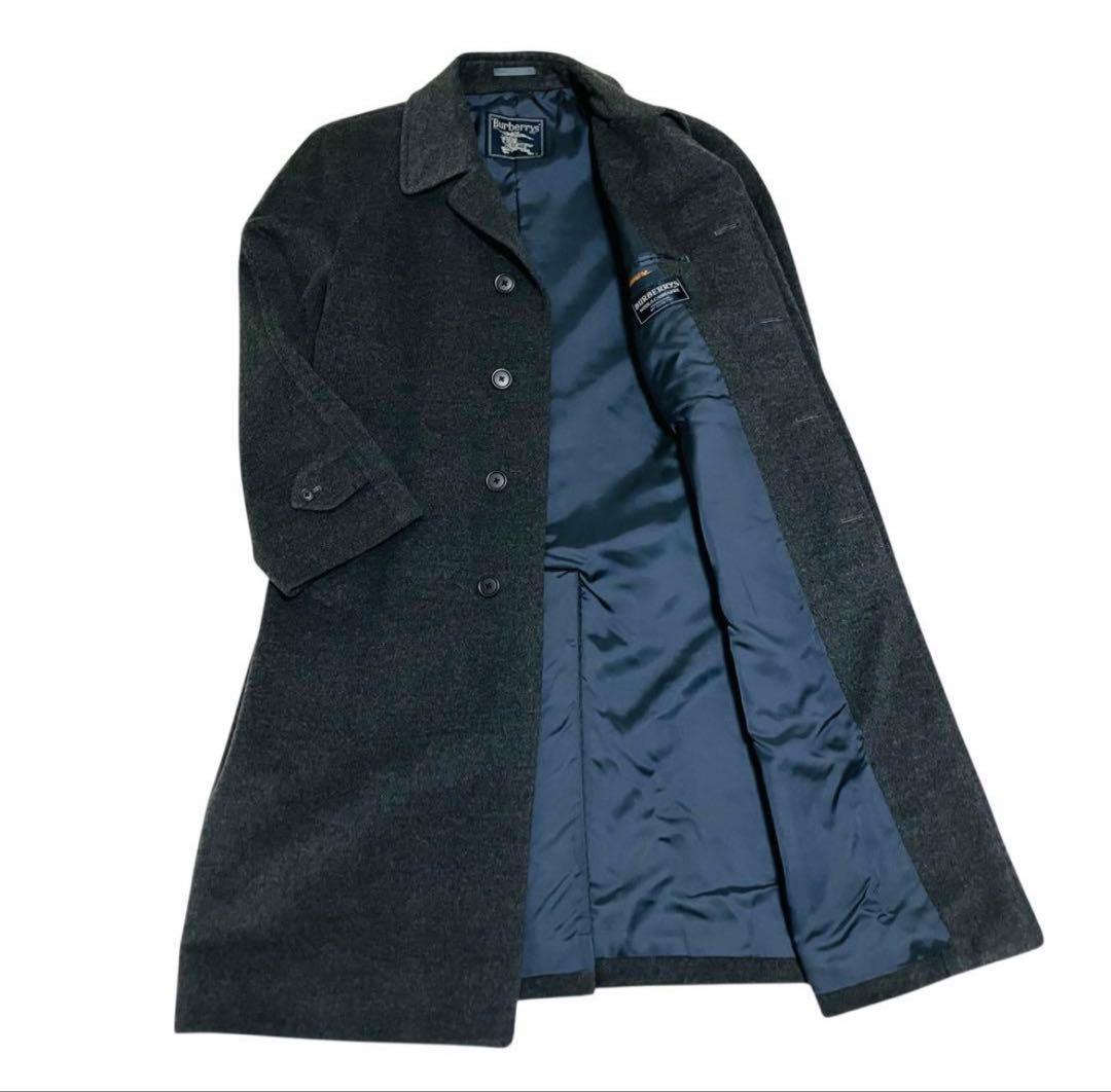 極美品✨希少 XL バーバリー ステンカラーコート カシミヤ混 ロング　グレー