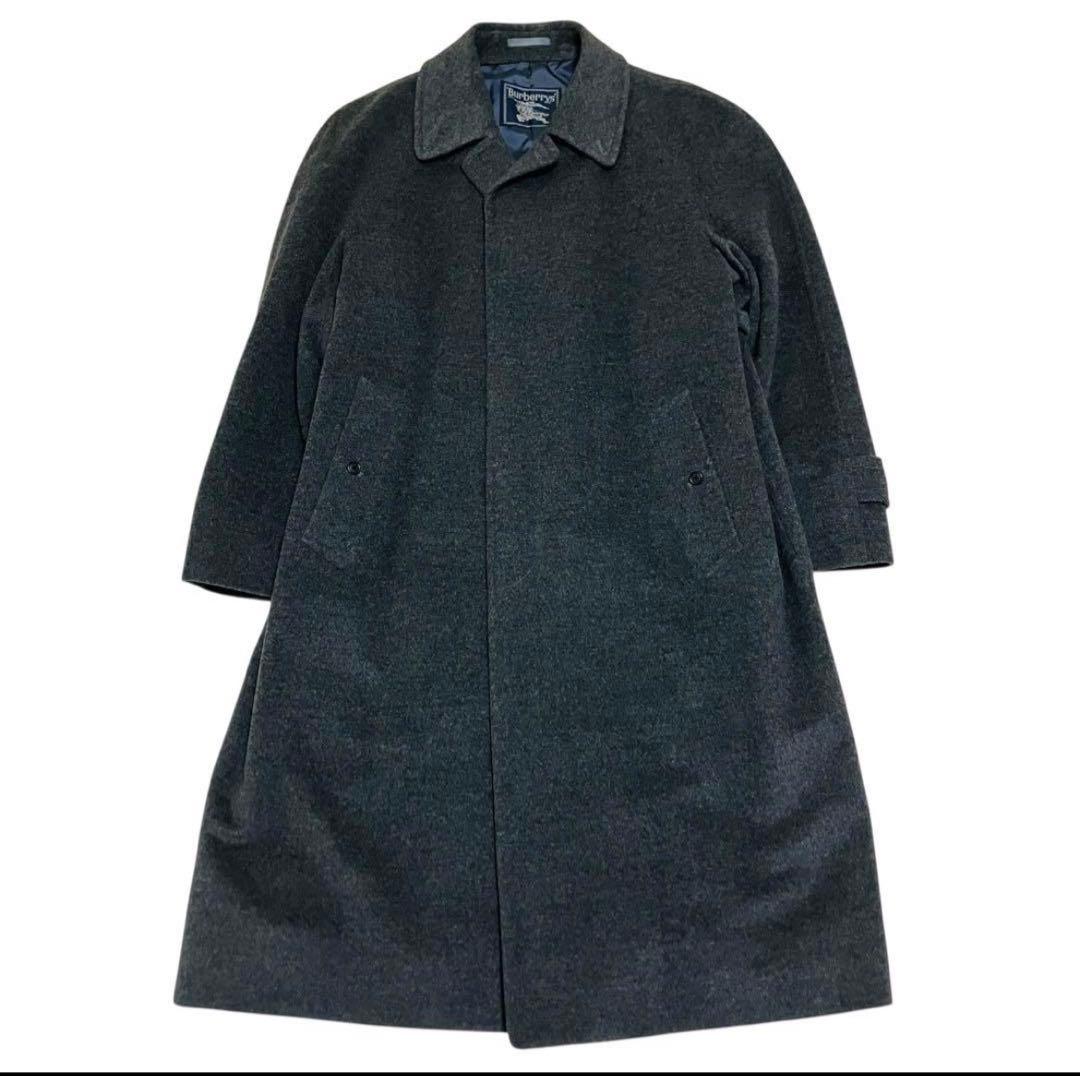 極美品✨希少 XL バーバリー ステンカラーコート カシミヤ混 ロング　グレー