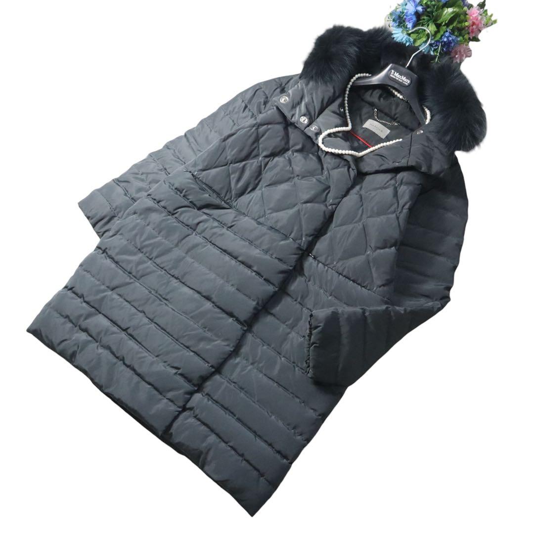 MaxMara マレーラ　軽やか軽量♪キルティングフォックスファー　ダウンコート