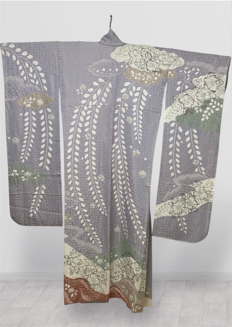 辻ヶ花 作家物 落款入り グレー 振袖 フルセット