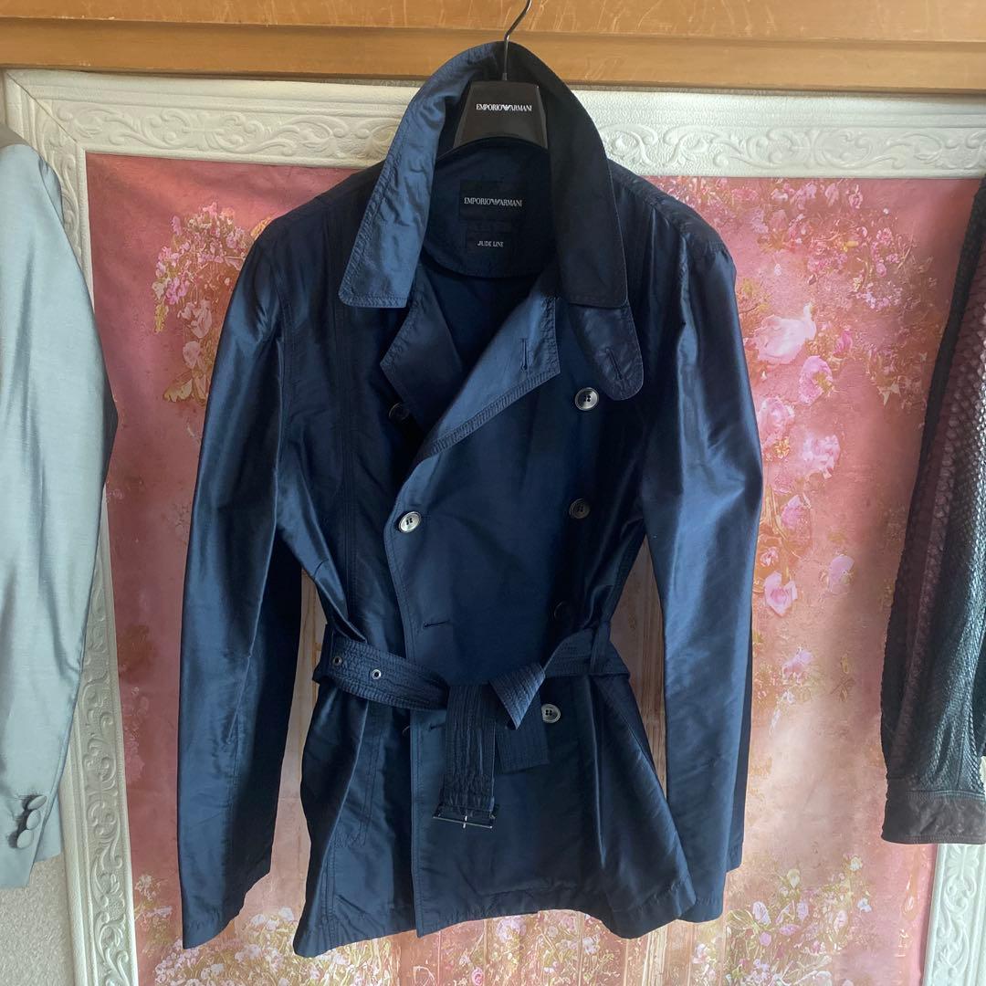 EMPORIO ARMANI JUDE LINE シルク100%トレンチコート