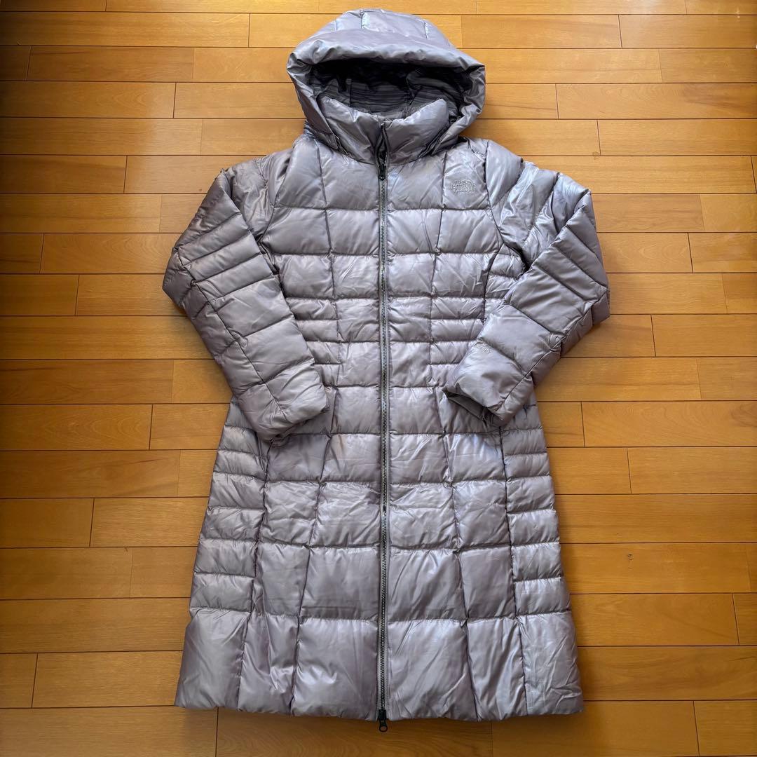 美品！ザノースフェイス フード付きダウンジャケット グレー