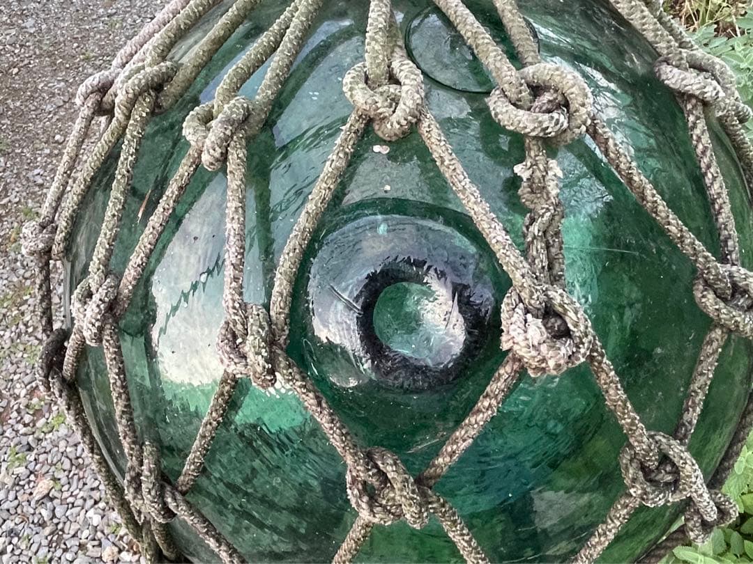 昭和レトロ　ガラス玉　浮玉　 アンティーク ガラスの浮き玉 約40cm